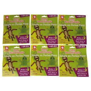 Keychains Creative Hands Pony Bead Jungle Smart Kit Makes 2 Set of 6 Kits Craft